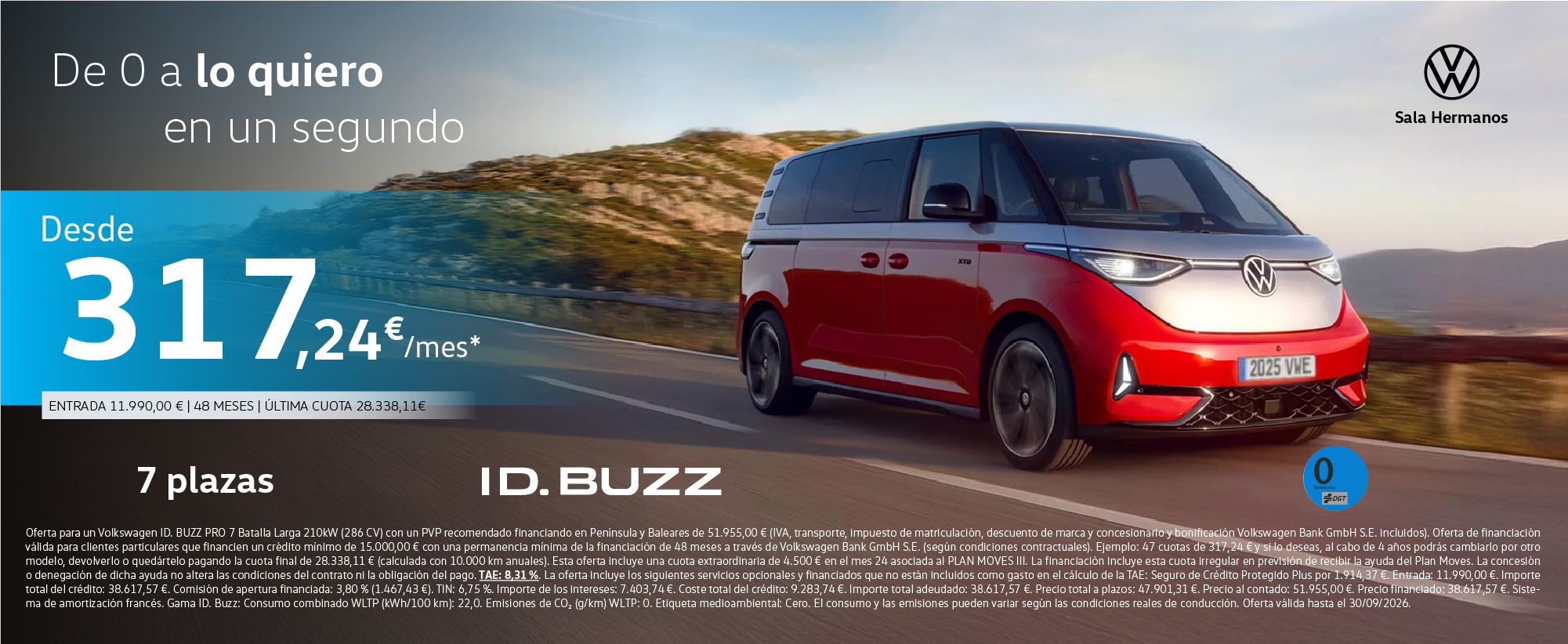 ¡Oferta única! ID Buzz 7 plazas desde 317,24€/mes*